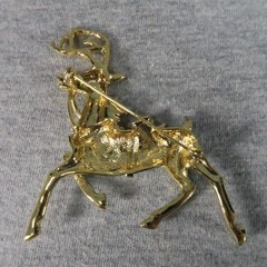 Vintage Costume Jewelry Two Toned Reindeer Brooch Pin Christmas Holiday