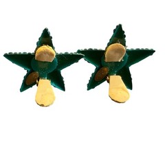 Vintage Richard Kerr Aqua Blue Starfish Clip Earrings Rhinestone 80s Statement