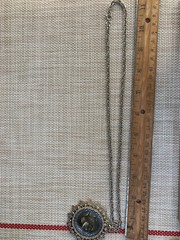 VTG Liberty 1794 Art Deco fashion Coin pendant ‘necklace Silver Tone 22”