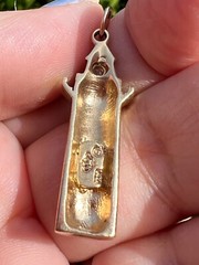 VINTAGE 14K GOLD DIAMOND LIGHTHOUSE CHARM PENDANT SOLID CUSTOM MADE NAUTICAL
