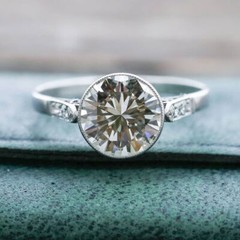4 CT White Round Cut CZ Art Deco Antique Engagement Ring In 925 Sterling Silver