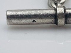 Vintage French Sterling Silver Large Oval Link Chain Toggle Bracelet Hermes