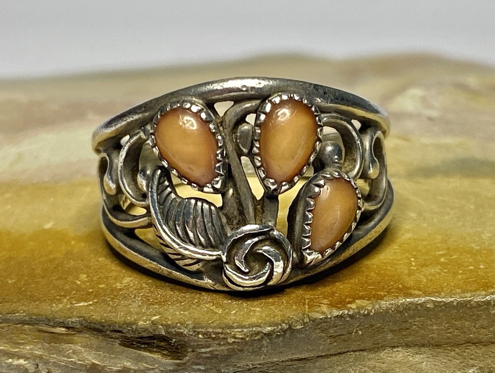 VTG 925 Sterling Silver Spiny Oyster Wheeler Manufacturing Company Ring Sz 10