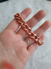 Vintage Solid Copper Bracelet 8″ Cuban Curb Link Weighty 50 Grams Hallmarked