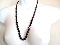 Hattie Carnegie GRADUATING TOPAZ AUSTRIAN CRYSTAL BEAD NECKLACE Vintage