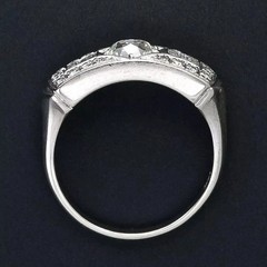 Art Deco Style Milgrain Halo 3.48Ct Lab Created Diamond 14K White Gold FN Ring