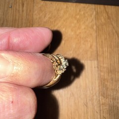 2 Vintage 18K & 14k Yellow Gold Electroplate Size 6/6.5 9.6g