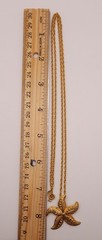 Vtg Avon Textured Starfish Necklace & Earring Set Ocean Beach Nautical