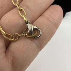 Vtg Charm Heart Floral Necklace Romantic Revival Shabby Chic Goldtone New Clasp