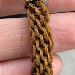 Vintage Victorian Mourning Bracelet Human Hair Intricate Gold Tone 8.5”