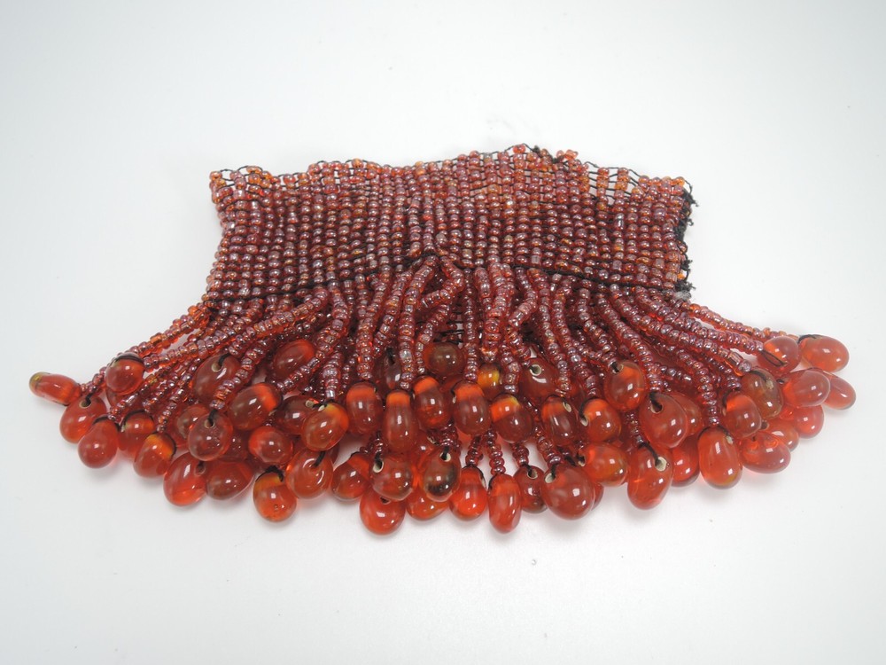 Fun Bracelet or Arm Band with Orange Glass Dangles, 1970-’80s