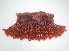 Fun Bracelet or Arm Band with Orange Glass Dangles, 1970-’80s
