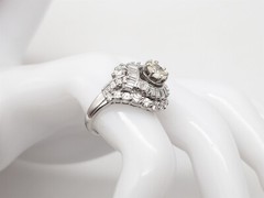 Vintage 1930s $14,000 3.50ct Old Euro VS H Diamond Platinum HALO Band Ring 11g
