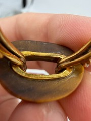 Vintage Ring Tigers Eye Donut Oval 14K Gold Womens Size 6 5.4 grams