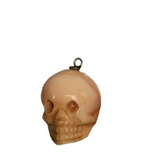 Victorian Conch Coral Memento Mori Skull Pendant 21mm Pre-drilled