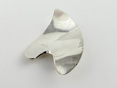 Vintage E Dragsted Denmark Sterling Silver Modernist Heart Pin Brooch 12g 2 Inch