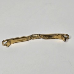 Vintage Heraldic Gold Tone Collar Bar Pin Tension Clip – Mid Century Traditional