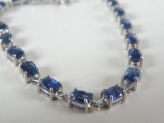 D’Joy Sterling Silver 925 Natural Blue Kyanite Tennis Line Bracelet Fits 8″