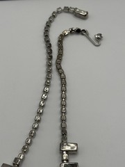 Vintage Weiss Necklace Clear Rhinestone Baguette Choker Silver Tone