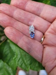 Estate 14k Tanzanite And Diamond Pendant