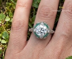 3.10CT Lab Created Round Cut Diamond Vintage Filigree Antique Ring 14K Gold Over