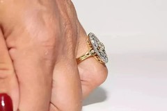 Antique Art Deco Style Round Lab-Grown Diamond Engagement Gift Ring 14K Gold FN