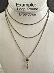 Seed Pearl Gold filled Fob Nouveau Slide Necklace Vtg 24-52” Gf victorian 7.6g