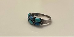 NOT AVAILABLE ! 925 Sz 10 Turquoise Ring Stunner ! Sterling Silver Vintage