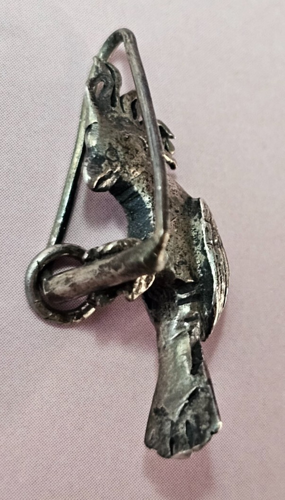 Vintage Sterling Silver COCKATOO CHARM Pendant 2/6gms 24mm 3D
