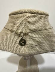 Vintage KL NY Brown Tiger’s Eye Ball Slide Pendant Choker Chain Necklace W
