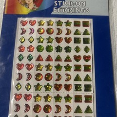 Vintage 1980s/90s Fancy Sticker Earrings Stick on Earring, 64 Total