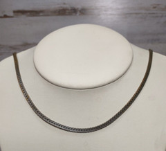 Vintage Signed Medici Silver Tone Chunky Diagonal Chain Link Necklace 19″