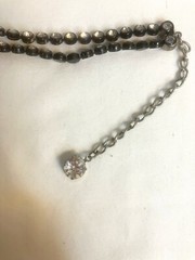 Clear Rhinestone Black Trimmed Lightweight Choker Necklace EC!