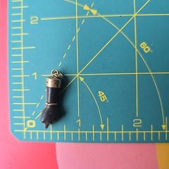 Vintage 10K Solid Yellow Gold Black Resin Mano Figa Pendant