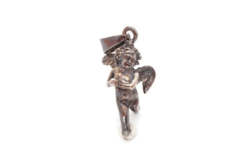 Vintage Mexico Sterling Silver 925 Cherub Pendant