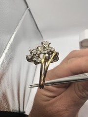 Stunning 1970 Vintage Estate 18k Gold 3.50ct Diamond Cluster Cocktail Ring