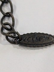 Vintage VCLM signed necklace with Antique Brass Chain