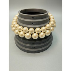 Vintage Carol Lee Chunky Big Faux Pearl Choker Necklace 13″ 2 Strand Adjustable