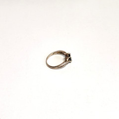 AVON Sterling silver ring hematite facet navette cut size 7.75 to 8 vintage 2.8g