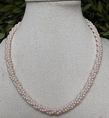 Vintage Marvella Faux Pearl Torsade Necklace – 16” Choker, 1950s-1970s