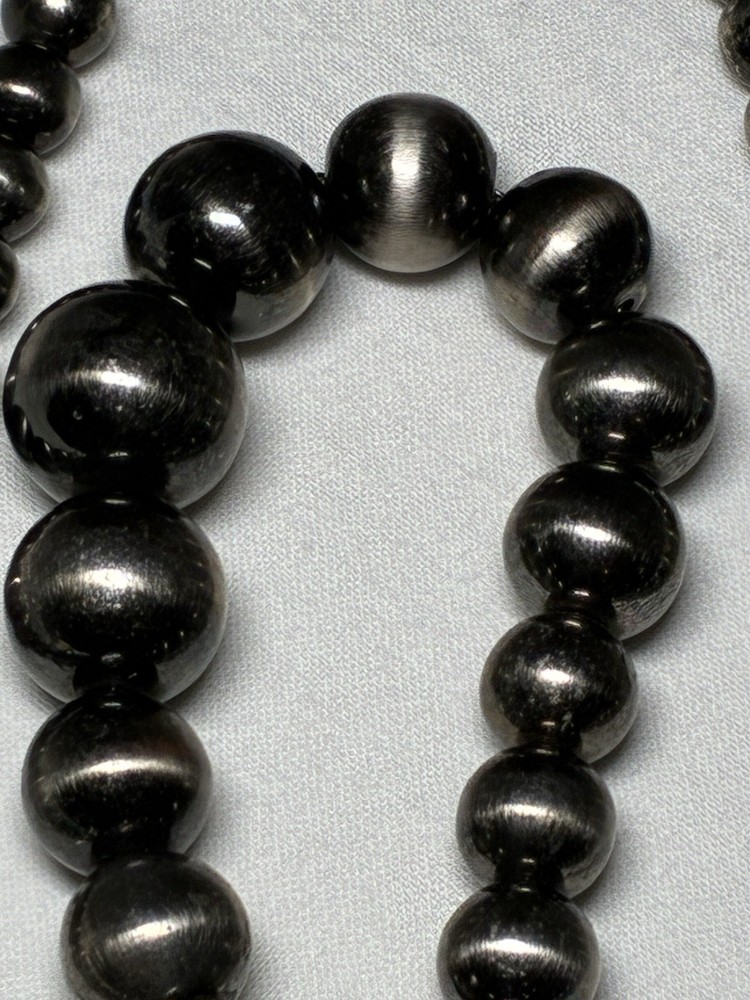 Vintage 14K GP Graduated Gold Bead Necklace 24″ Non-Magnetic 2.0oz Heavy Patina