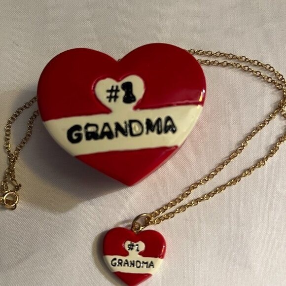 #1 Grandma necklace, pin, and trinket box – Great for mother’s day!