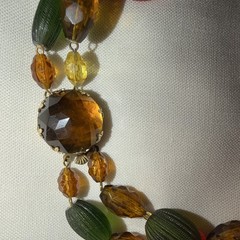 Vintage Mid-Century Double Strand Signed West Germany Lucite Bead Necklace