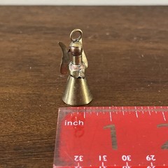 Vintage Brass Angel Pendant Bell 1.5”