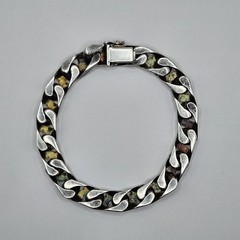 Vintage Handmade 835 Silver Fancy Link Chain Bracelet 8.5″ 10mm West Germany 58G