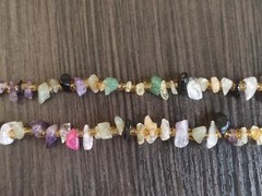 Necklace Jade Rose Quartz Amethyst Rock Crystal Black Agate Handmade Vintage
