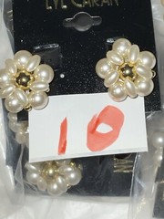 Vintage Eve Caran 1980’s/1990’s FABRICATED PEARL VINTAGE CLIP EARRINGS NWT St#03