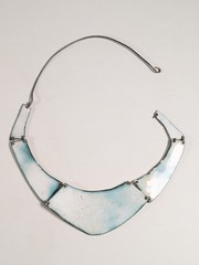 Vintage Enamel Over Copper Necklace 17.5″ Collar Artisan 60s 70s Hippie Boho
