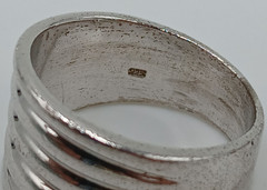 VTG 925 Ribbed Band Ring Size 7.5 Sterling Silver 7.62g 0.5in Wide Classic Flat