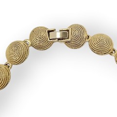 Vintage Rope Spiral Chain Necklace Round Link Matte Gold Plated 80s 17.5″ Long
